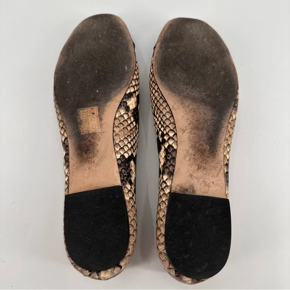 Tory Burch Chelsea Snake Print Cap Toe Ballet Flats Size 7
