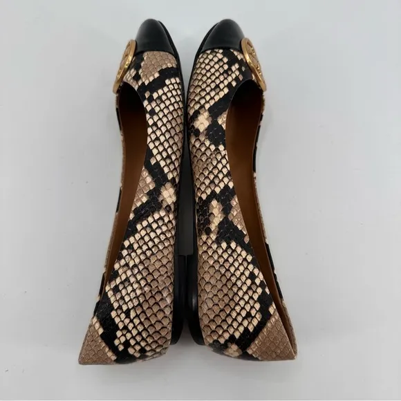 Tory Burch Chelsea Snake Print Cap Toe Ballet Flats Size 7