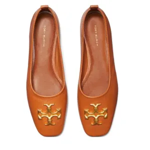 TORY BURCH Eleanor Leather Ballet Flat In Bourbon Size 11M NIB