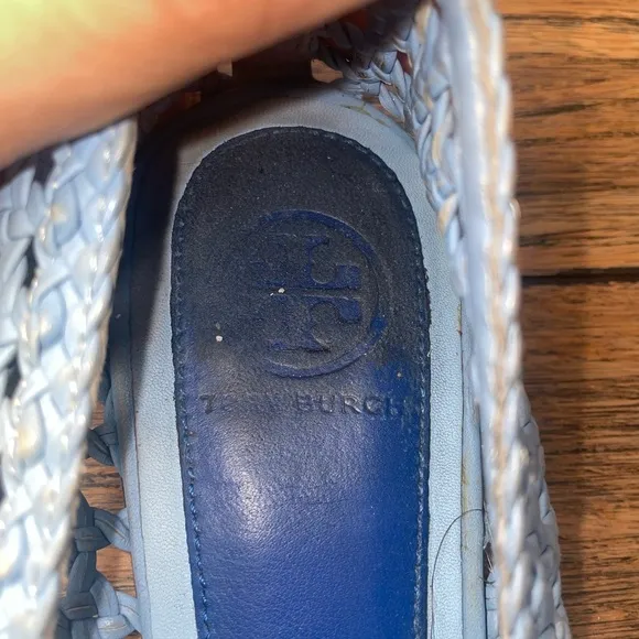 Tory Burch flats Blue flats woven flats leather flats cap toe flats spring