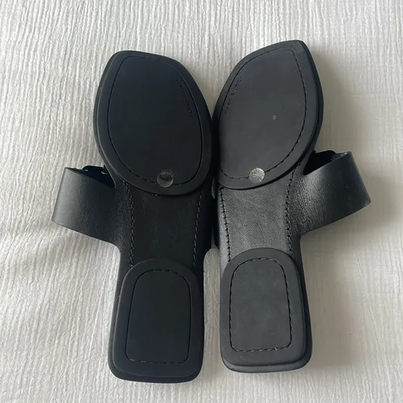Tory Burch Georgia Sandal Calf Leather Black Flats 10