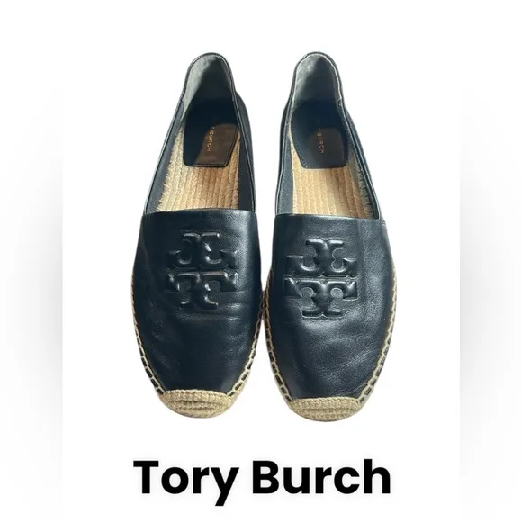 TORY BURCH LEATHER SHOES EVERLY ESPADRILLES 9.5