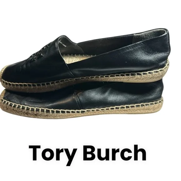 TORY BURCH LEATHER SHOES EVERLY ESPADRILLES 9.5