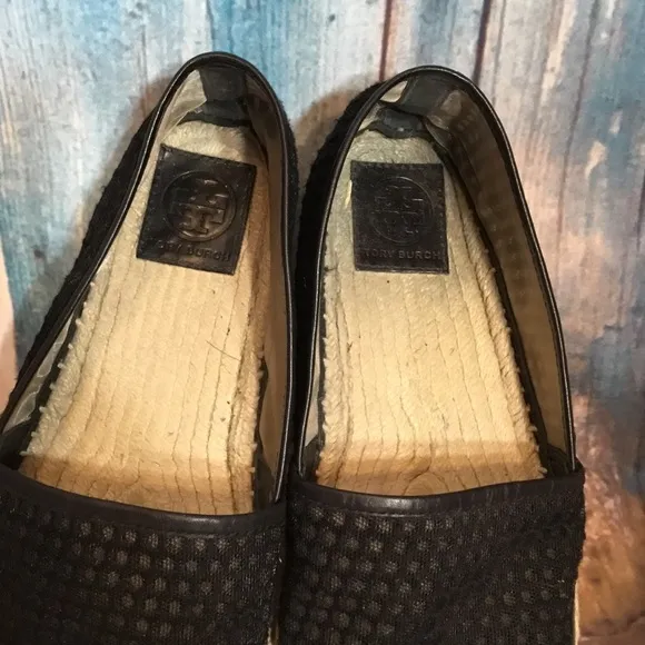 TORY BURCH LEATHER SHOES EVERLY ESPADRILLES 9.5