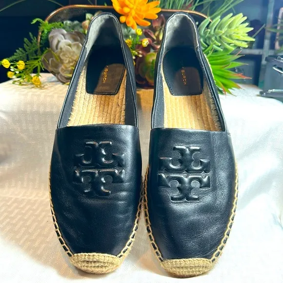 TORY BURCH LEATHER SHOES EVERLY ESPADRILLES 9.5