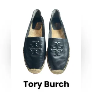TORY BURCH LEATHER SHOES EVERLY ESPADRILLES 9.5
