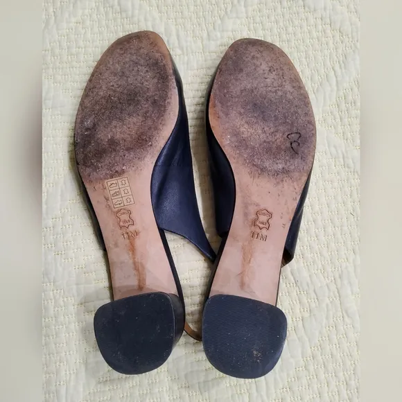 Tory Burch Navy Blue Caterina Slingback Pumps Sandals Size 11