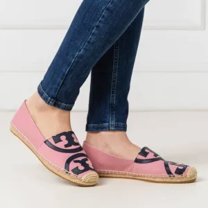 Tory Burch poppy logo canvas espadrille flats
