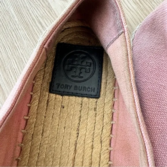 Tory Burch poppy logo canvas espadrille flats