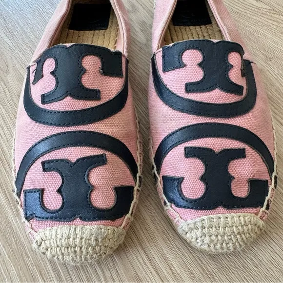 Tory Burch poppy logo canvas espadrille flats