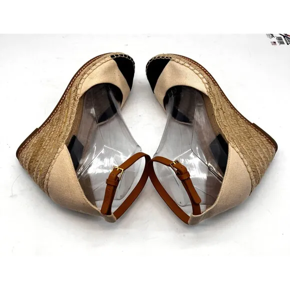Tory Burch Sandal Women 8M Wedge Espadrilles Ankle Strap Color Block Cruise  