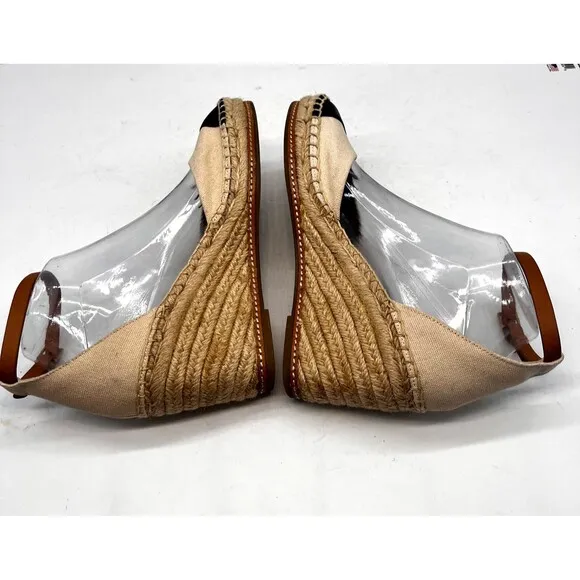 Tory Burch Sandal Women 8M Wedge Espadrilles Ankle Strap Color Block Cruise  