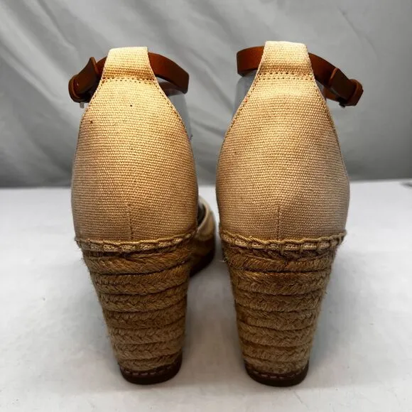 Tory Burch Sandal Women 8M Wedge Espadrilles Ankle Strap Color Block Cruise  