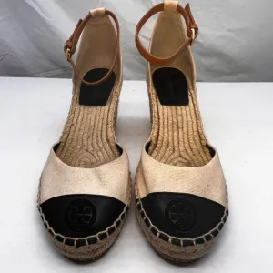 Tory Burch Sandal Women 8M Wedge Espadrilles Ankle Strap Color Block Cruise  