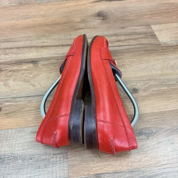 Tory Burch Size 7.5M Women’s Shoes Red Leather Loafers