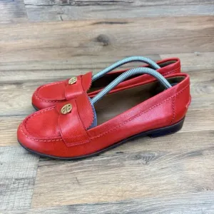 Tory Burch Size 7.5M Women’s Shoes Red Leather Loafers