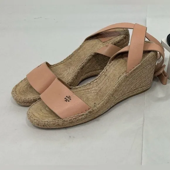 Tory Burch Tan Wedge Espadrilles