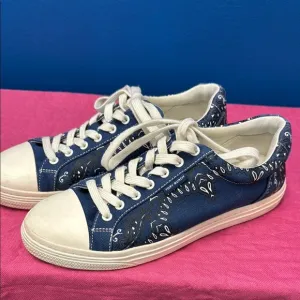 Tory Burch Women's Blue and White Sneakers