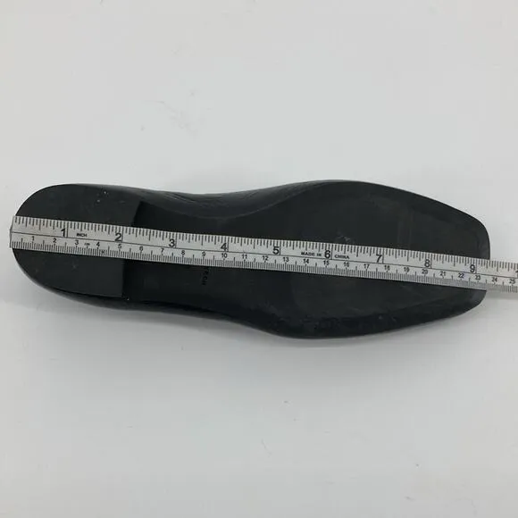 Tory Burch Womens Georgia Black Square Toe Flats size 5.5 M