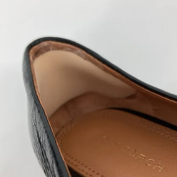 Tory Burch Womens Georgia Black Square Toe Flats size 5.5 M