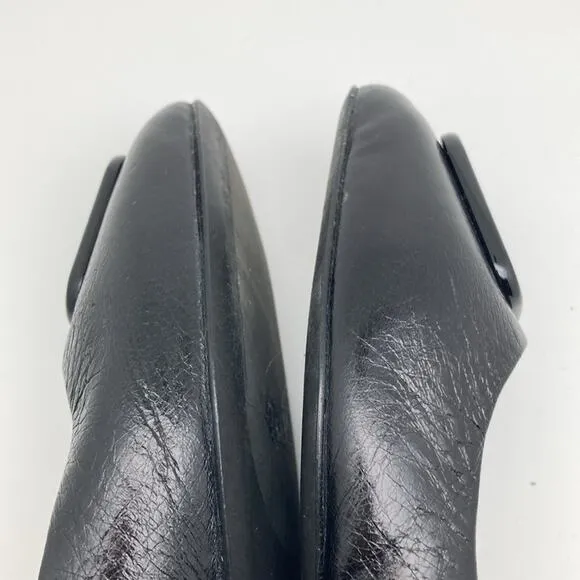 Tory Burch Womens Georgia Black Square Toe Flats size 5.5 M