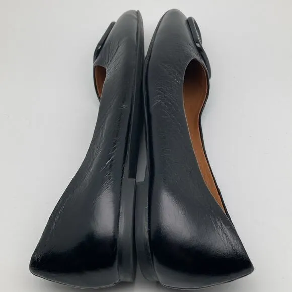 Tory Burch Womens Georgia Black Square Toe Flats size 5.5 M