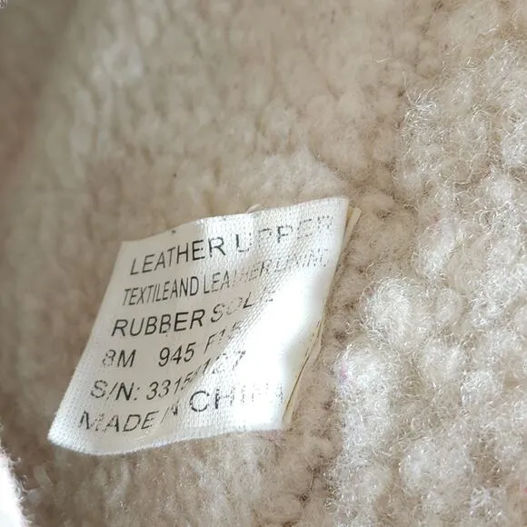 Tory Burch Women's Loriner US8M Light Camel Split Side Zip Lined Shearling Boots