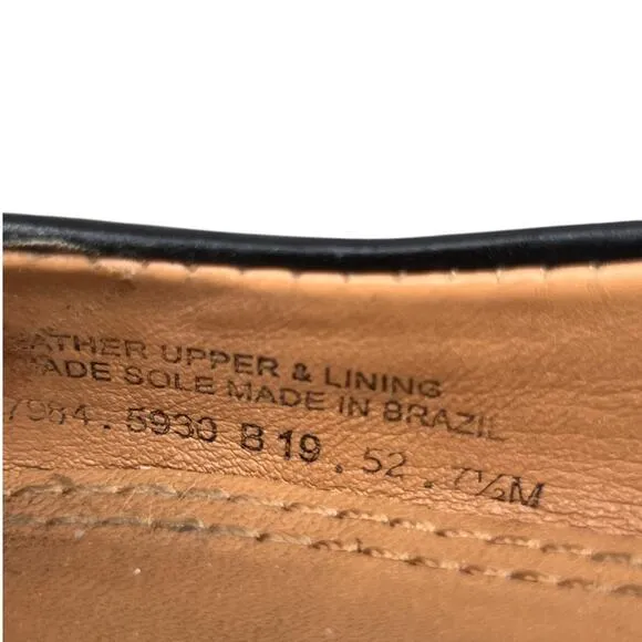 Tory Burch Women’s Mini Miller Logo Black Leather Flats Size US 7.5