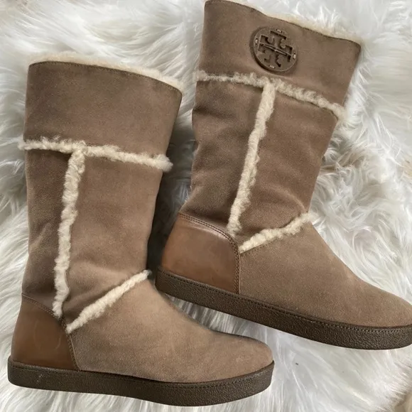 Tory Burch Women's Shearling-Lined Boots - Tan
