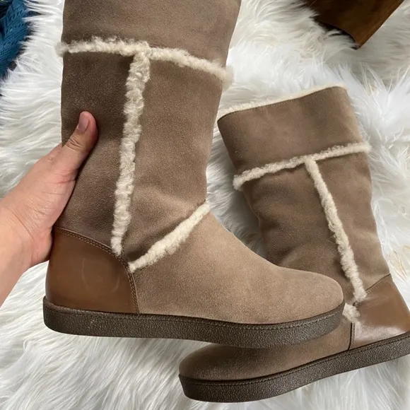 Tory Burch Women's Shearling-Lined Boots - Tan