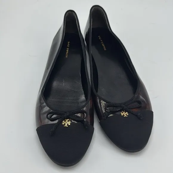 Tory BurchCap-Toe Ballet Flats tortoise shell print size 8.5