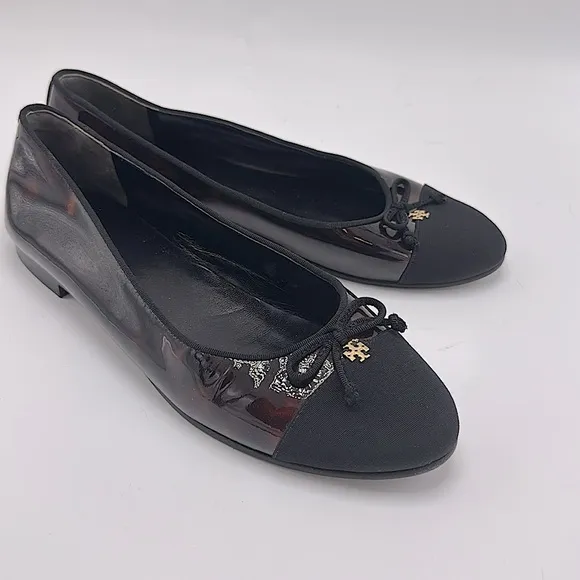 Tory BurchCap-Toe Ballet Flats tortoise shell print size 8.5