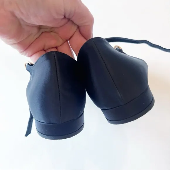 Toteme Pearl Embellished Black Satin Sandals 40