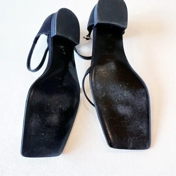 Toteme Pearl Embellished Black Satin Sandals 40