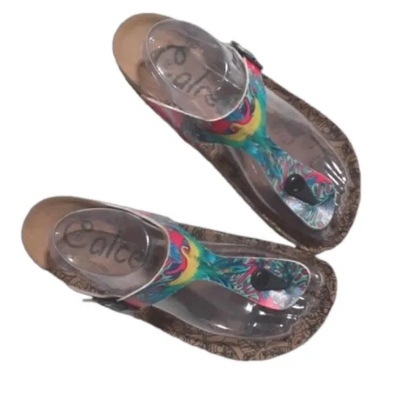 TROPICAL TREASURES!  Calceo Sandals Size 39=8.5-9