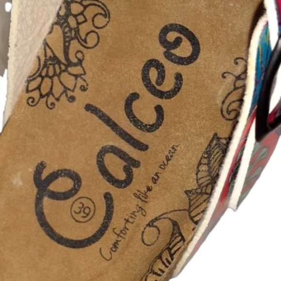 TROPICAL TREASURES!  Calceo Sandals Size 39=8.5-9