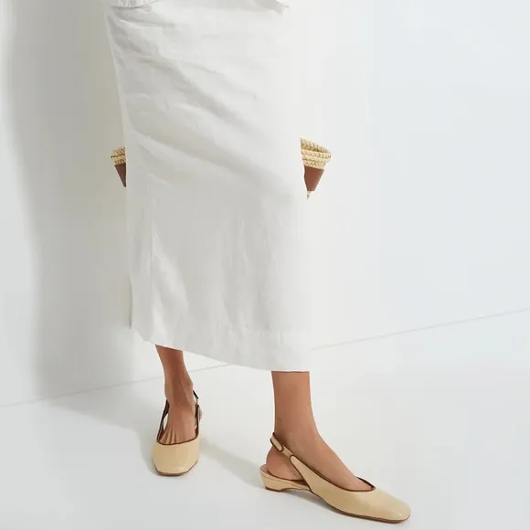 Tuckernuck Liv natural Raffia Slingbacks, New in Box size 6