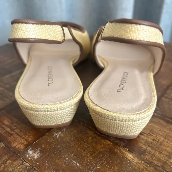 Tuckernuck Liv natural Raffia Slingbacks, New in Box size 6