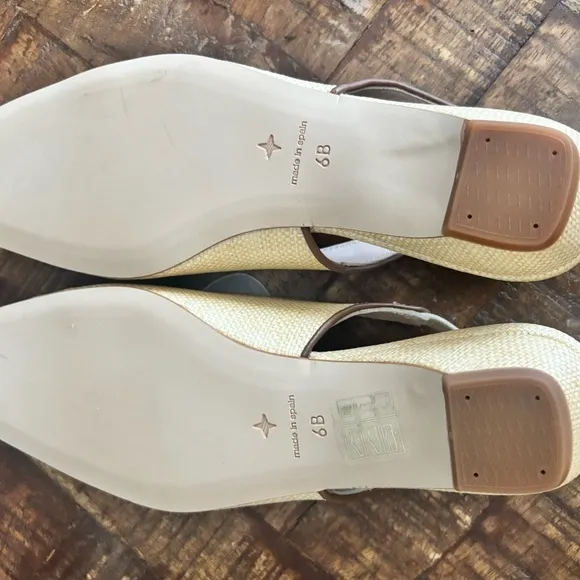 Tuckernuck Liv natural Raffia Slingbacks, New in Box size 6