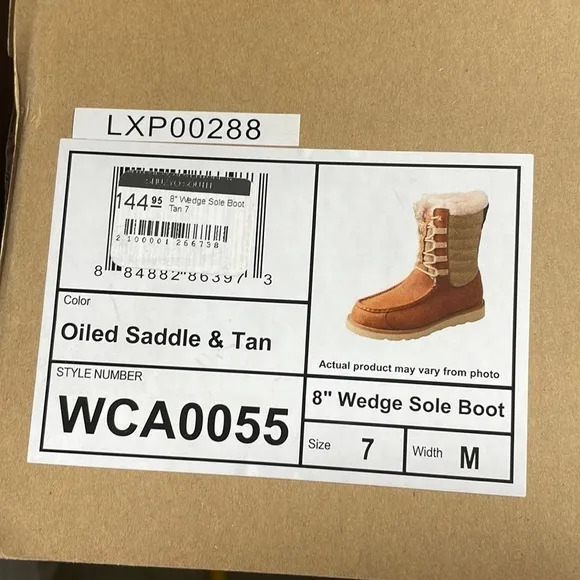 Twisted X Boots NWT Women’s 8” Wedge Sole Oiled Saddle and Tan Size 7