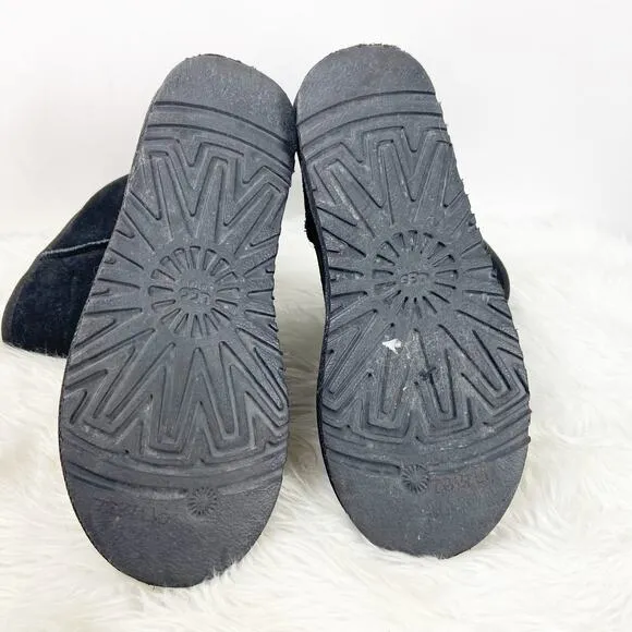 Ugg 8 Womens Black Suede Shearling Classic Short II Winter Boots