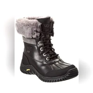Ugg Adirondack II black with grey sheepskin boots women’s size 7