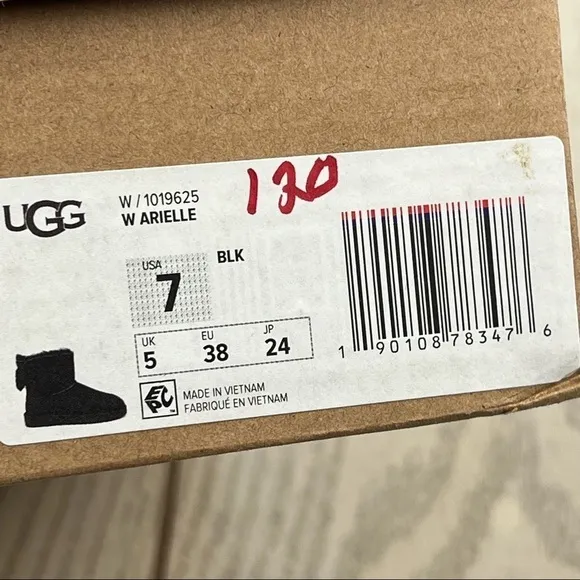 UGG Arielle Sherpa Fleece Bow Booties US7/EUR38 Black $170 Snow Boots