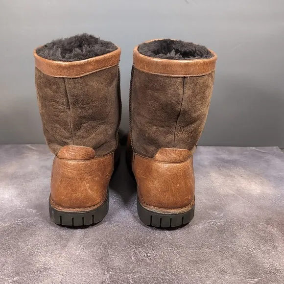 UGG Australia Beacon Brown Leather / Suede Shearling Lined Men's Boots 5485 Sz13