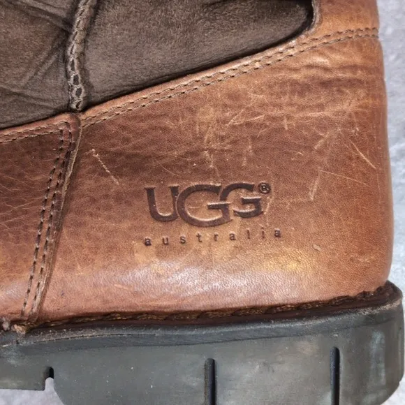 UGG Australia Beacon Brown Leather / Suede Shearling Lined Men's Boots 5485 Sz13