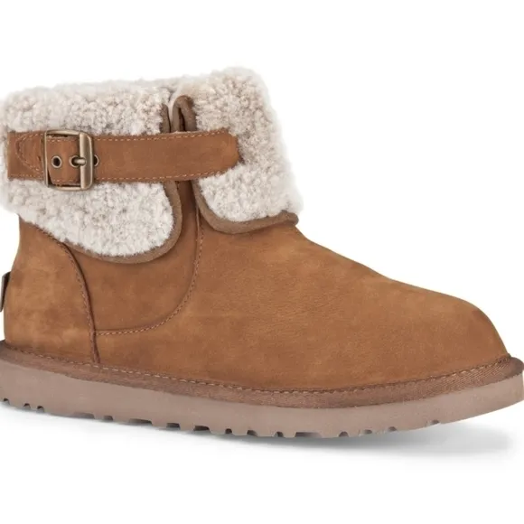 Ugg Australia Jocelin Shearling Buckle Boots ankle booties shoes sz 7