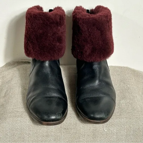 UGG Australia Leather Inez Ankle Boots 9.5