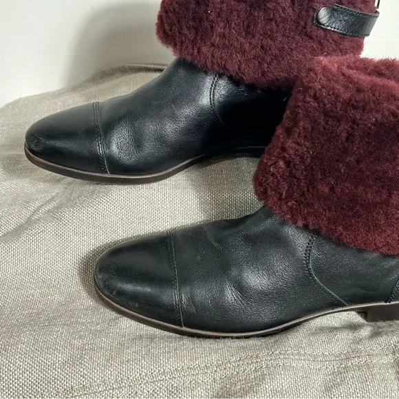 UGG Australia Leather Inez Ankle Boots 9.5