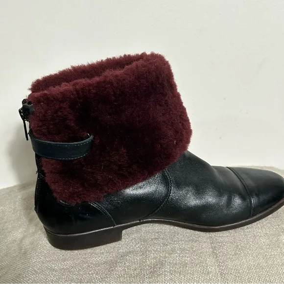 UGG Australia Leather Inez Ankle Boots 9.5