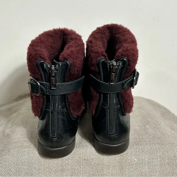 UGG Australia Leather Inez Ankle Boots 9.5